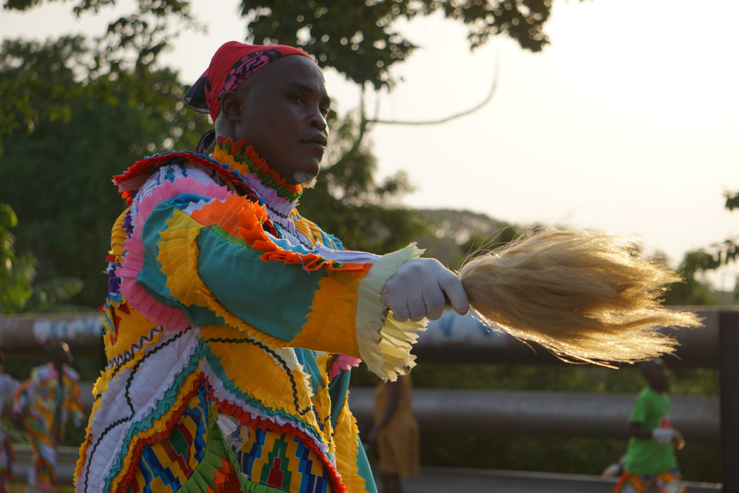 A Man Wearing a Colorful Costume